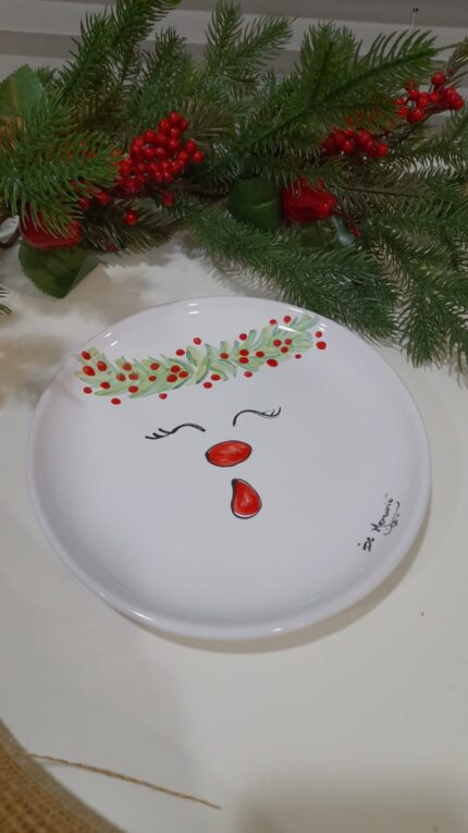 Piatto diam.20cm con Decoro Faccina