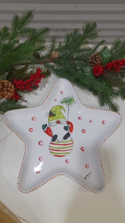 Vassoio Stella in ceramica diam.31