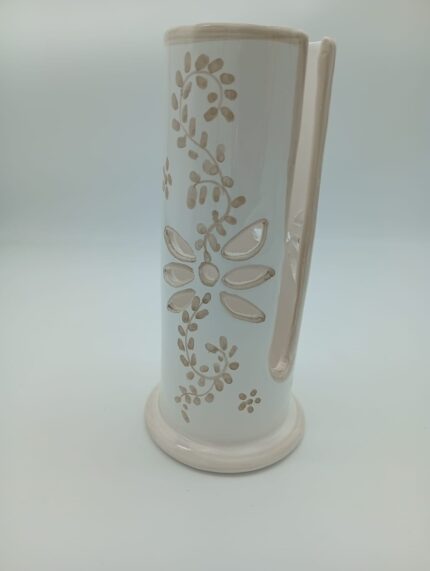 Porta Bicchieri Traforo Fiore Tortora