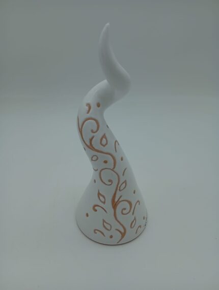 Corno H.20 cm Bianco Inciso