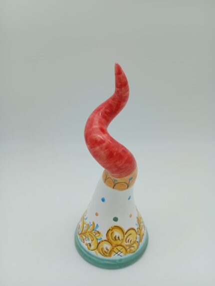Corno in ceramica decorato a mano H.20 cm