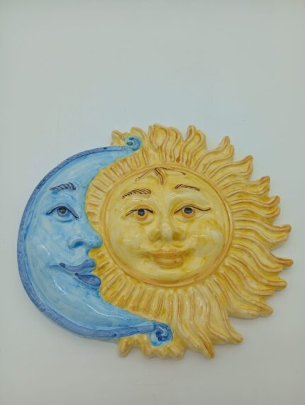 Sole Luna diam. 24 cm  in ceramica