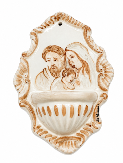 Acquasantiera con Sacra Famiglia