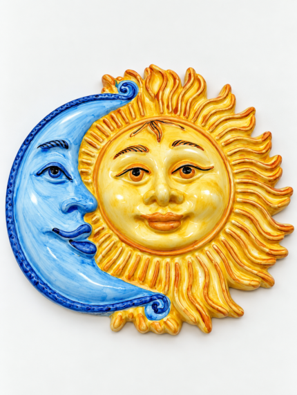 Sole Luna diam. 24 cm  in ceramica