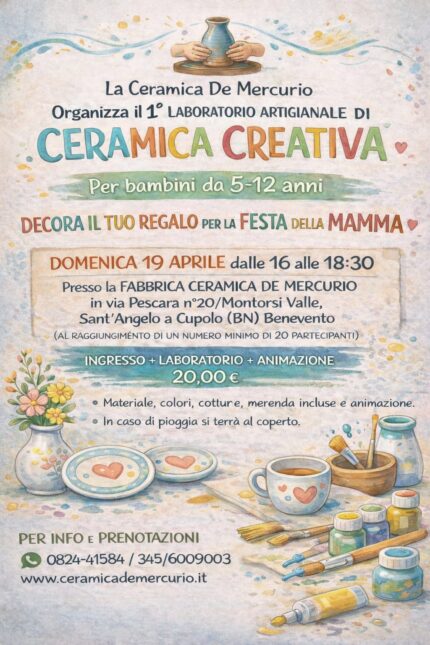 PRIMO LABORATORIO ARTIGIANALE DI CERAMICA CREATIVA - ISCRIZIONE